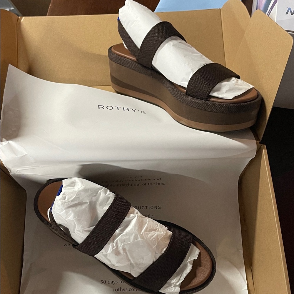 Rothy's lightweight wedge sandals NWT
